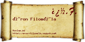 Áron Filoméla névjegykártya